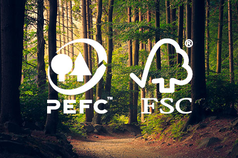 PEFC ET FSC, des labels garantissant du bois issu de forêts européennes gérées durablement.